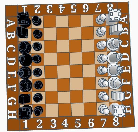 Chess board 3D print model_2