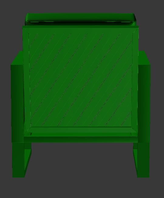 Armchair leather chair with wooden frame Low-poly 3D model_11