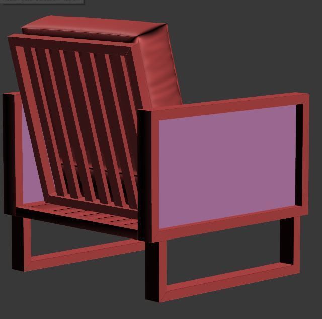 Armchair crocodile leather lounge chair Low-poly 3D model_10