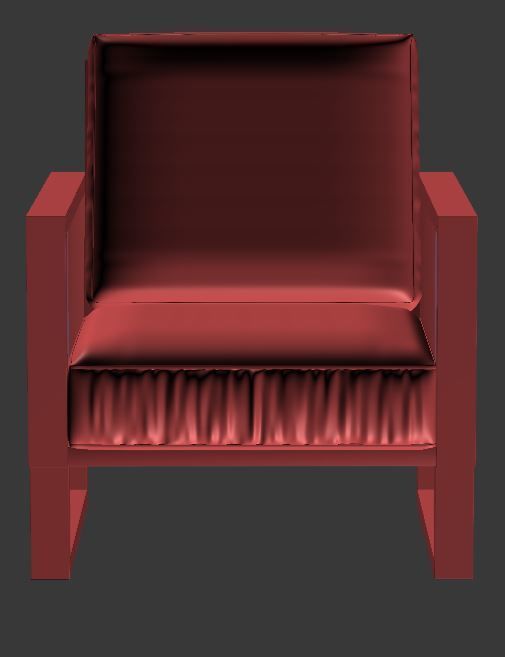 Armchair crocodile leather lounge chair Low-poly 3D model_6