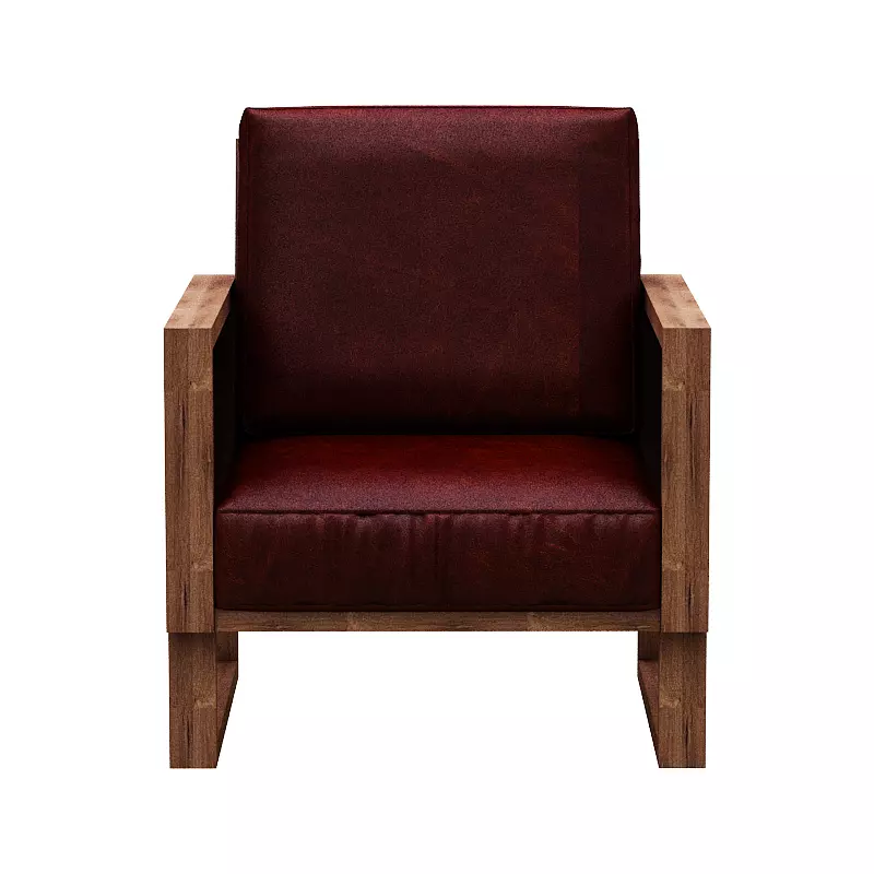 Armchair crocodile leather lounge chair Low-poly 3D model_0