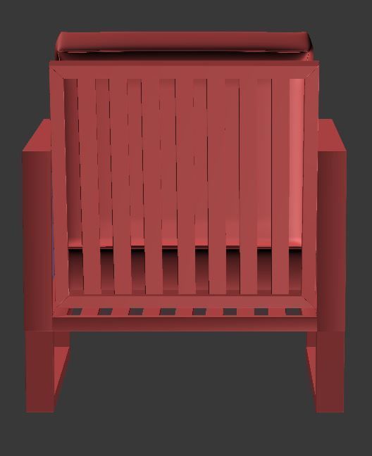 Armchair crocodile leather lounge chair Low-poly 3D model_11