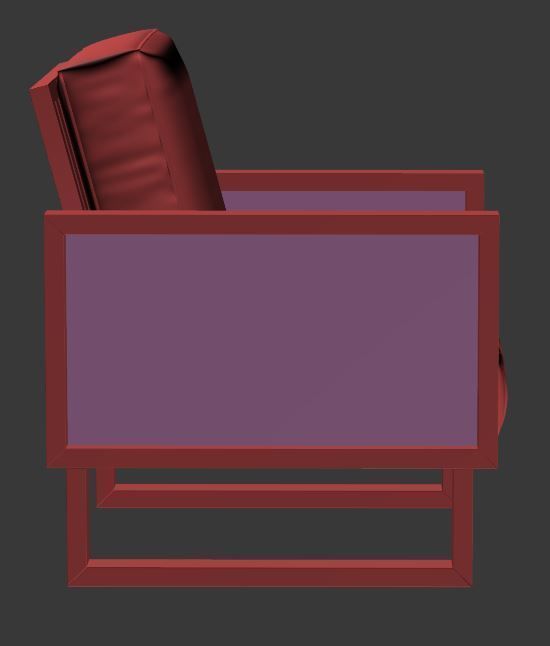 Armchair crocodile leather lounge chair Low-poly 3D model_9