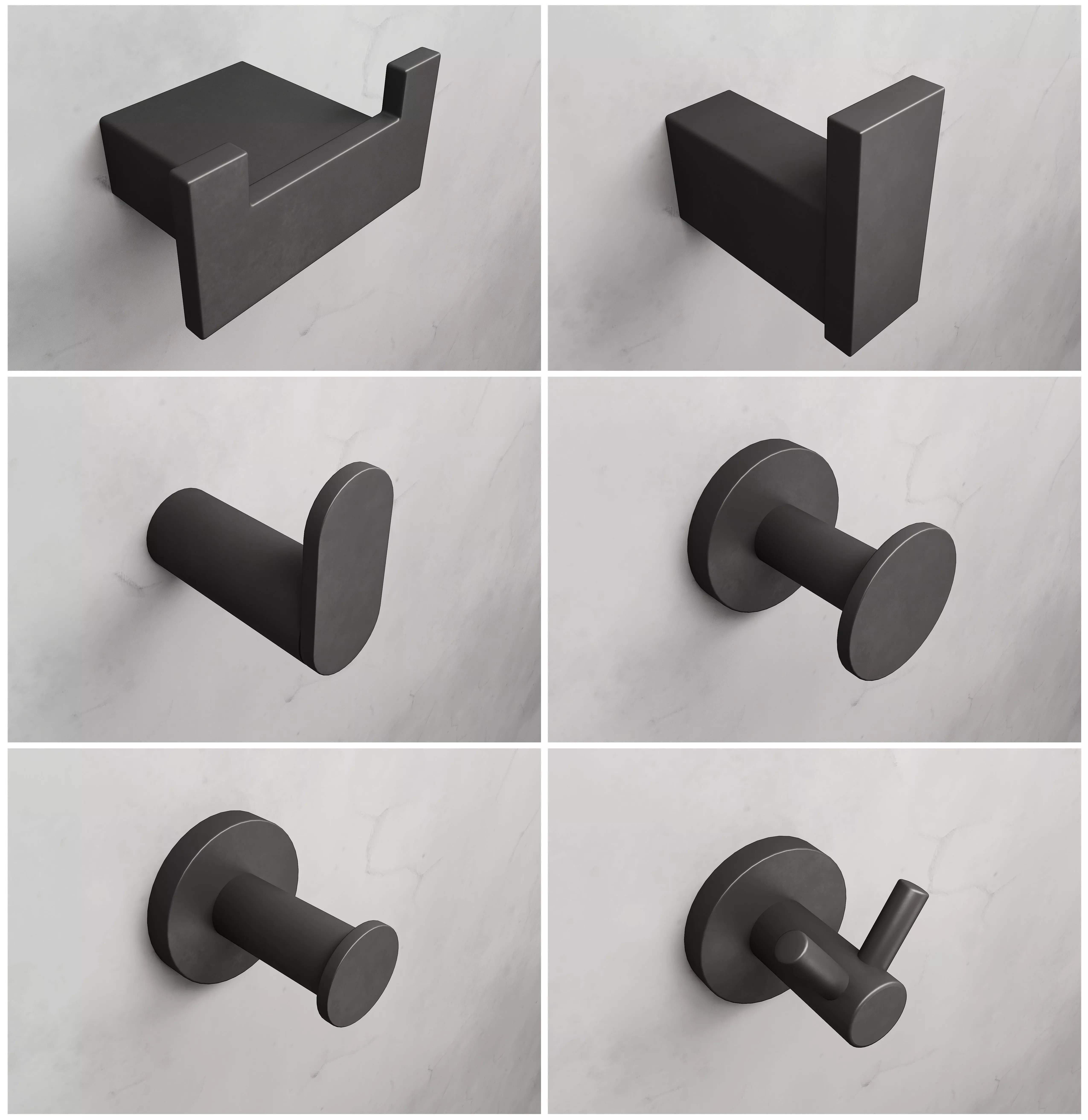 modern coat hooks 3D model_0