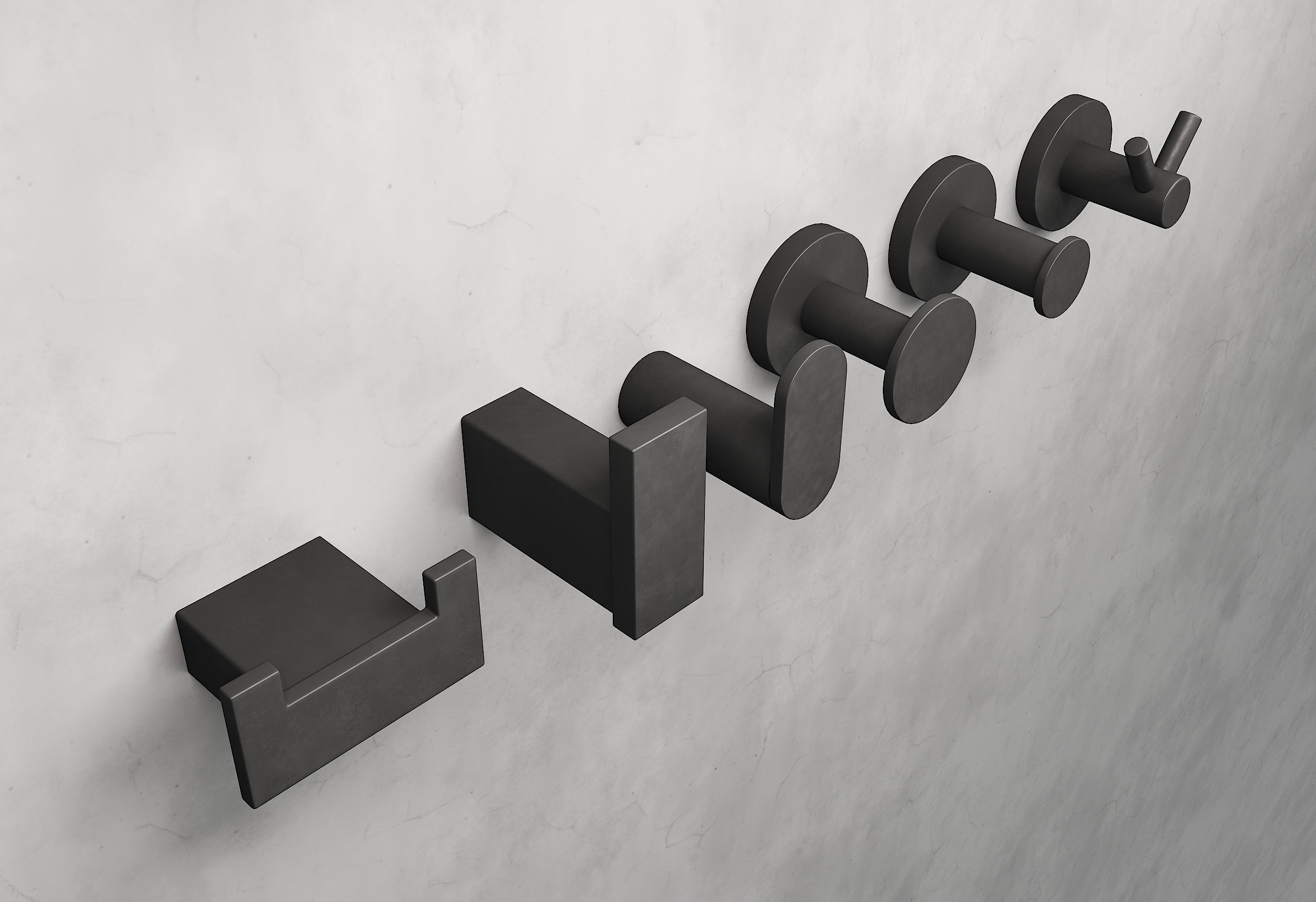 modern coat hooks 3D model_1