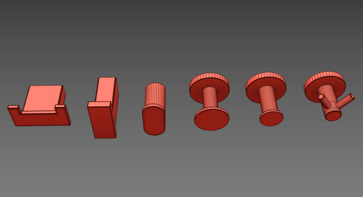 modern coat hooks 3D model_4