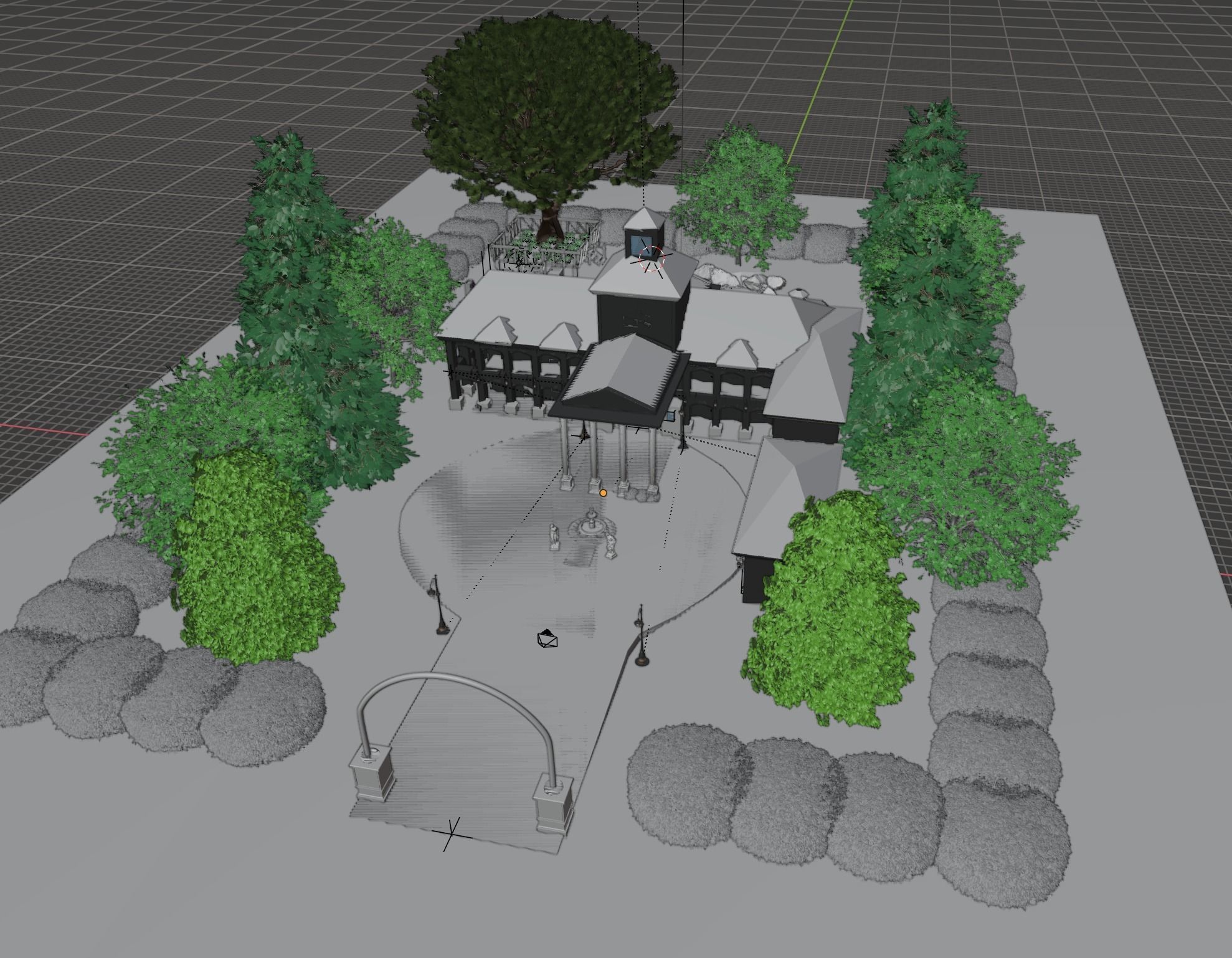 Mansion Colonade 3D model_6