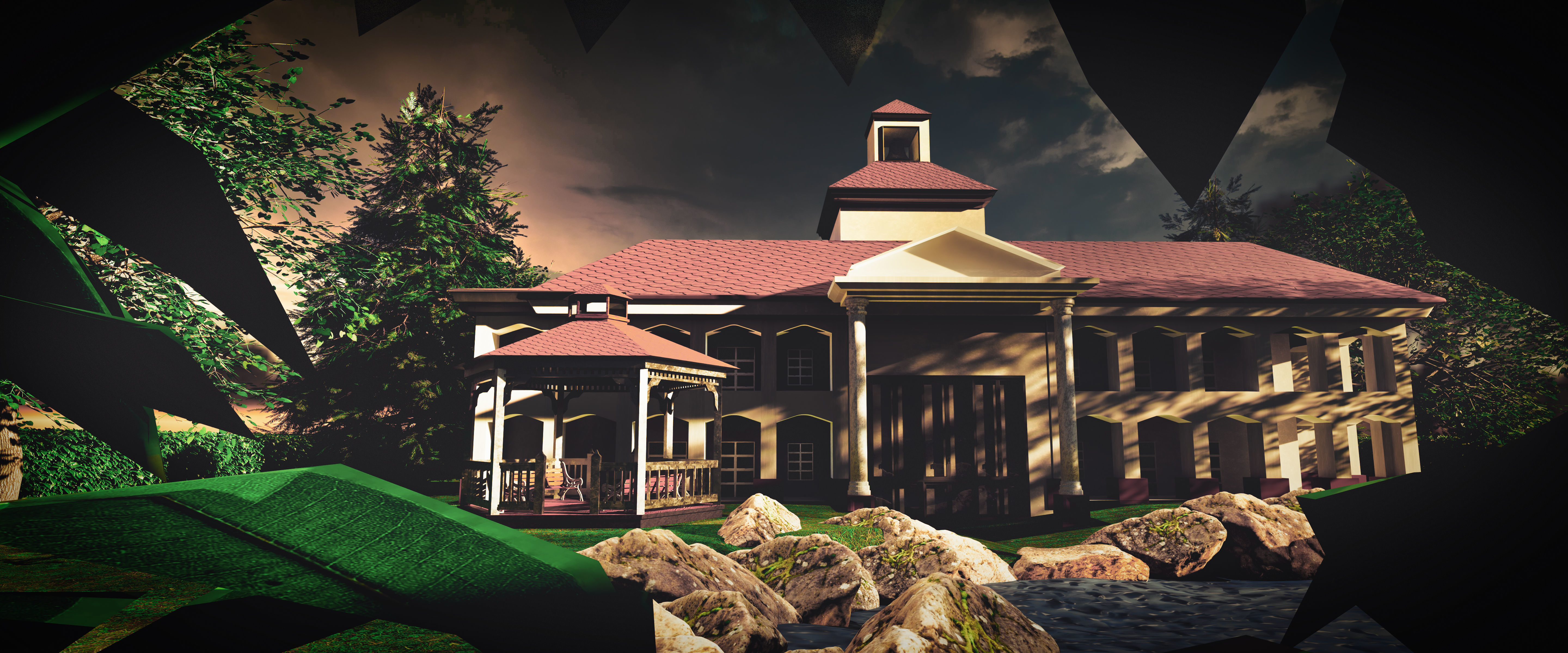 Mansion Colonade 3D model_3