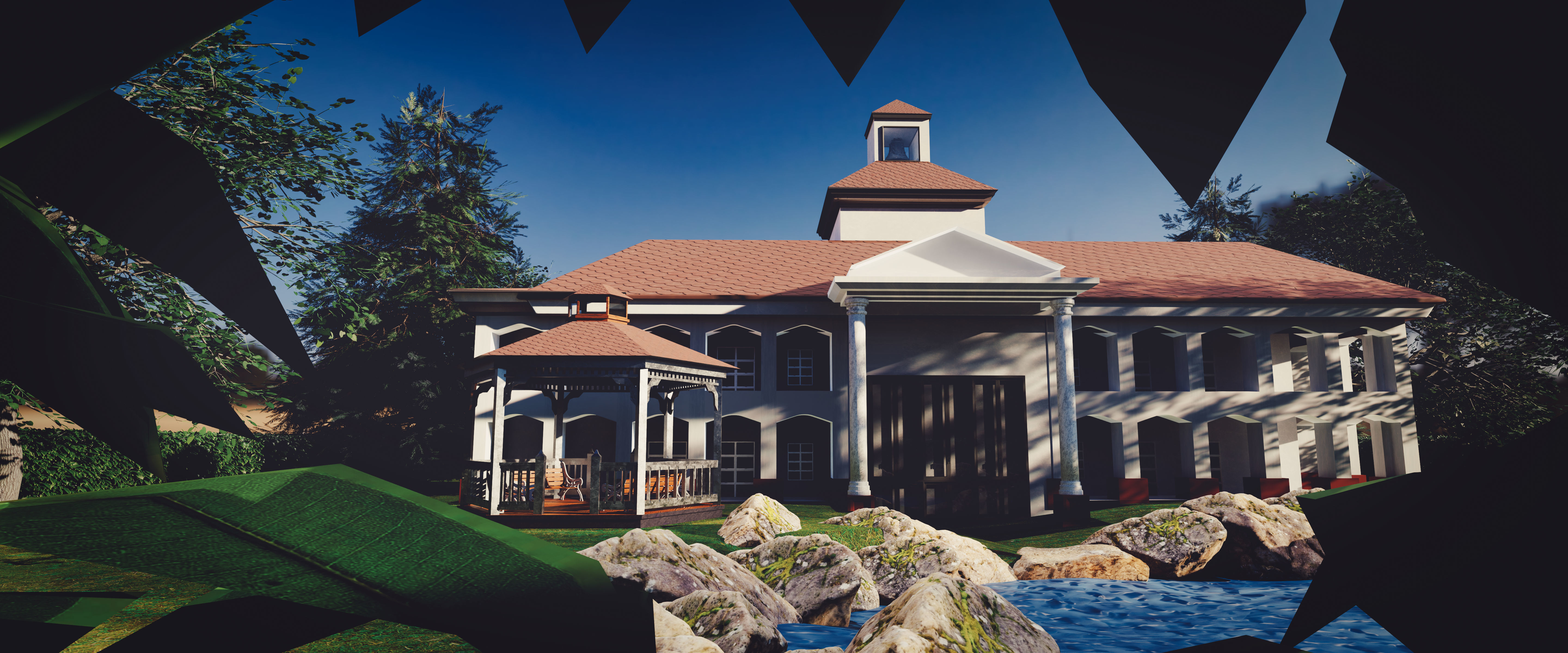 Mansion Colonade 3D model_1