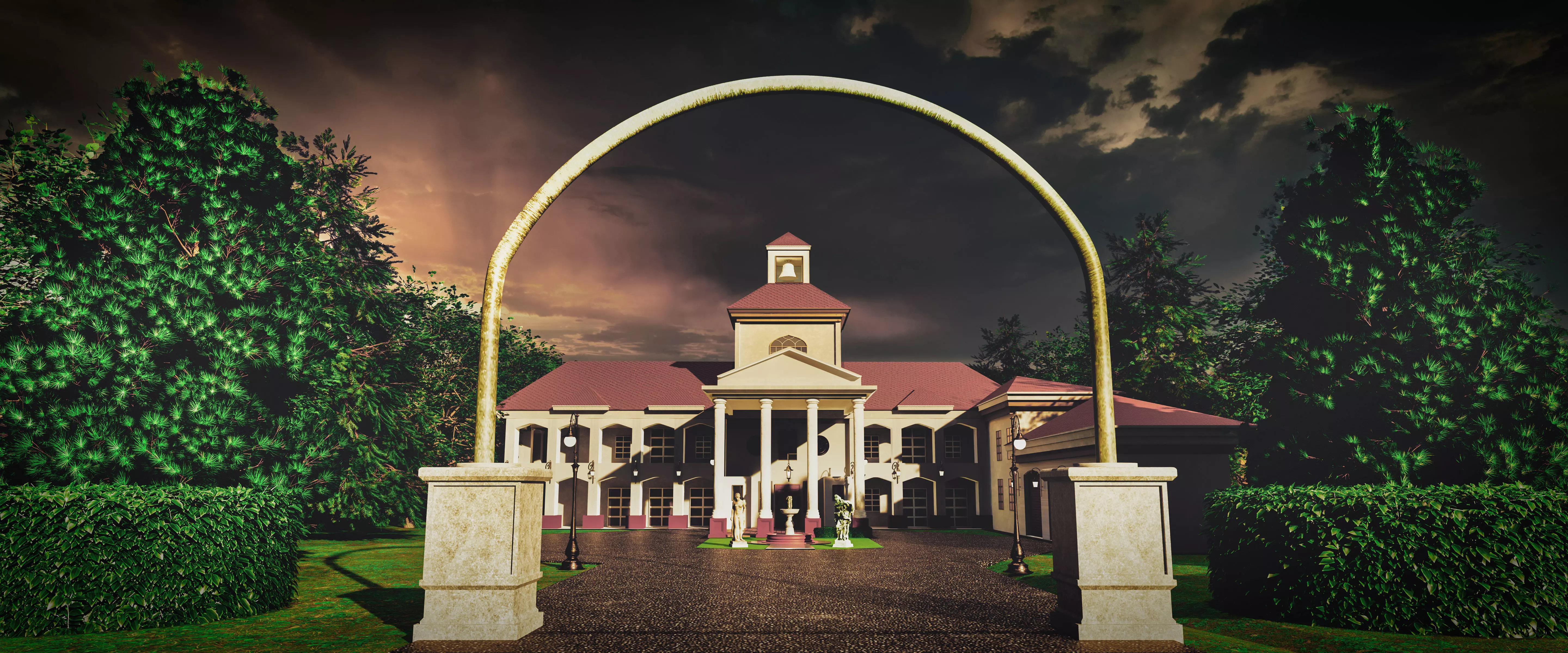 Mansion Colonade 3D model_0