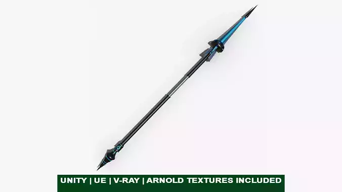 Fantasy Spear Glow 08 Game-Ready PBR Textures Included Low-poly 3D model