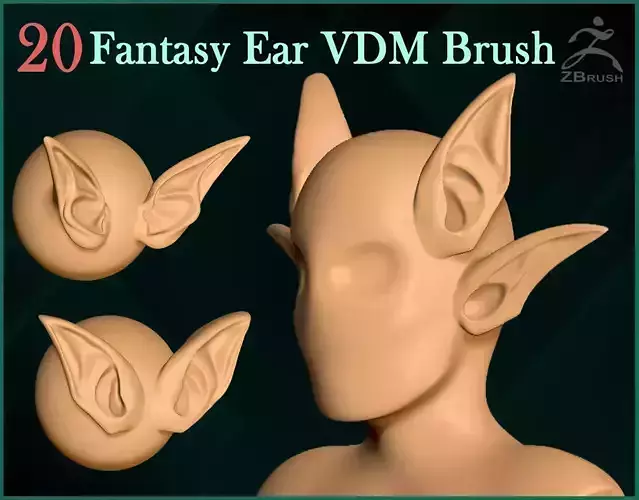 20 Fantasy Ear VDM Brush 3D model