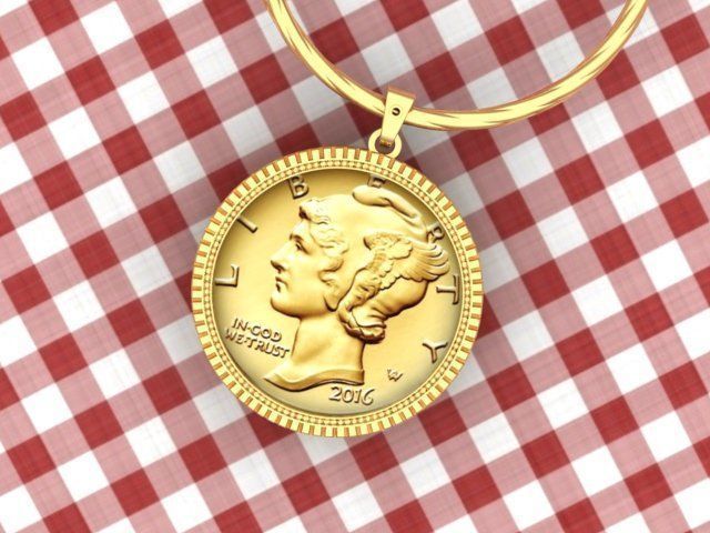 Coin Frame for Dime 3D print model_6