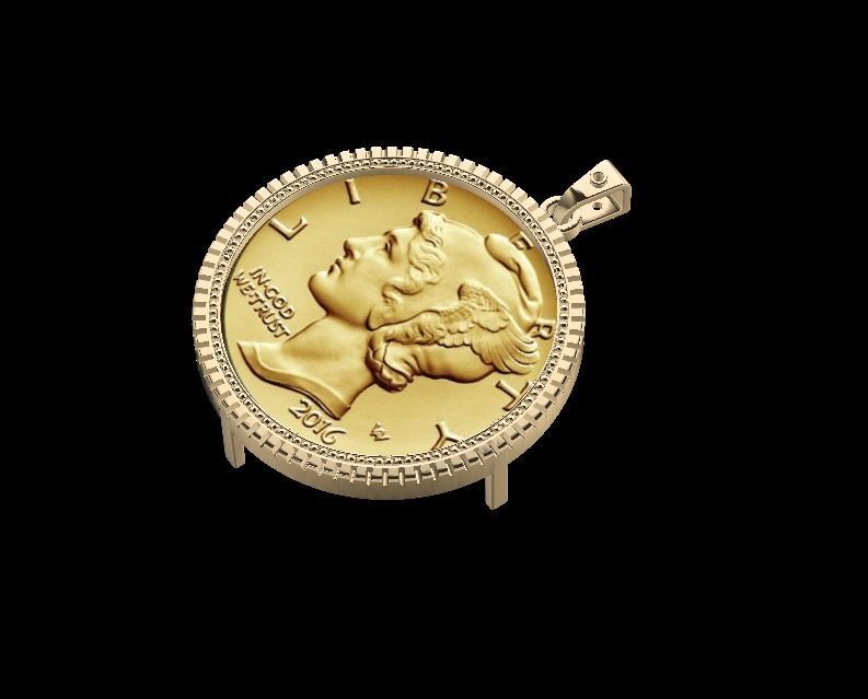 Coin Frame for Dime 3D print model_3