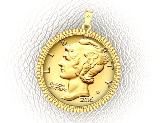 Coin Frame for Dime 3D print model_12