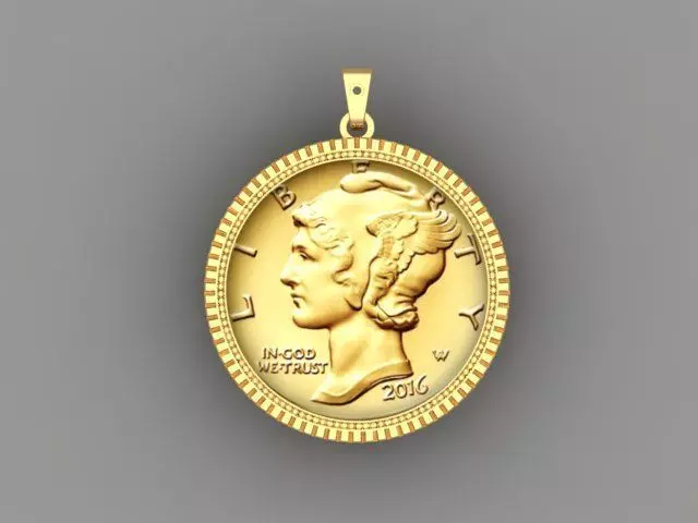 Coin Frame for Dime 3D print model_0