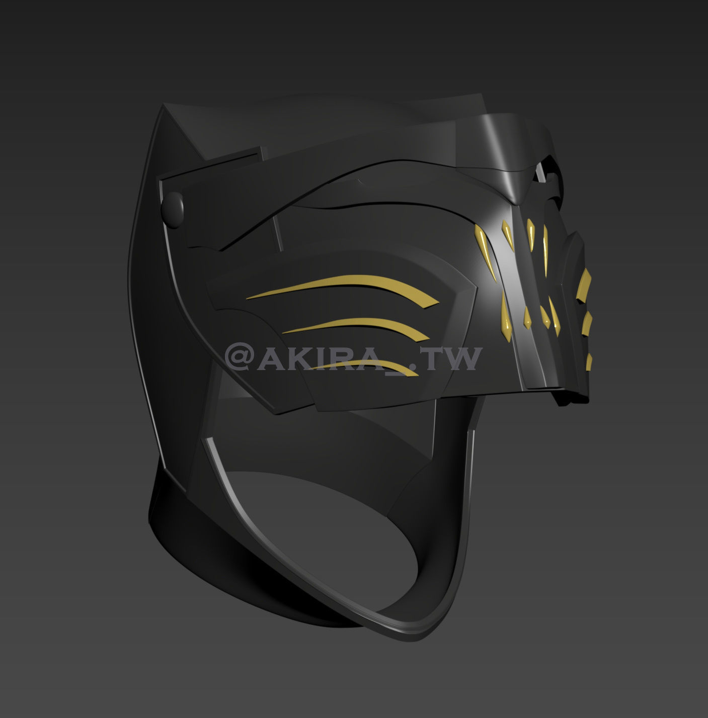 Black Panther medieval helmet The Wakandan Knight Avengers 3D print model_2