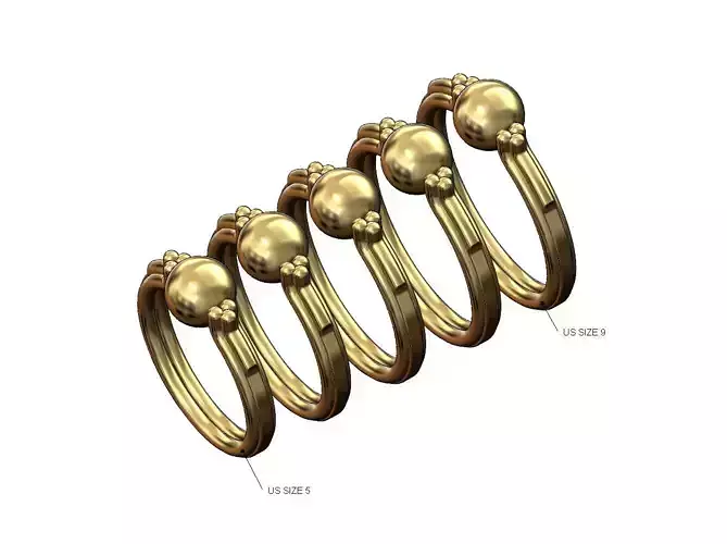 Bead triple rope fashion ring  US sizes 5to9
