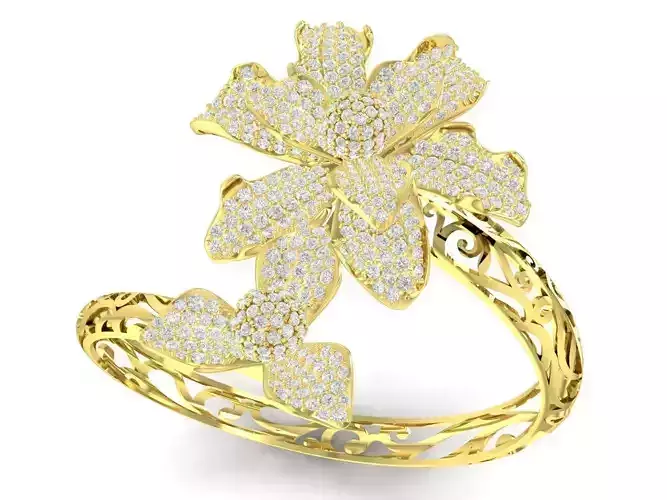 new design asian diamond flower women bangle 3492