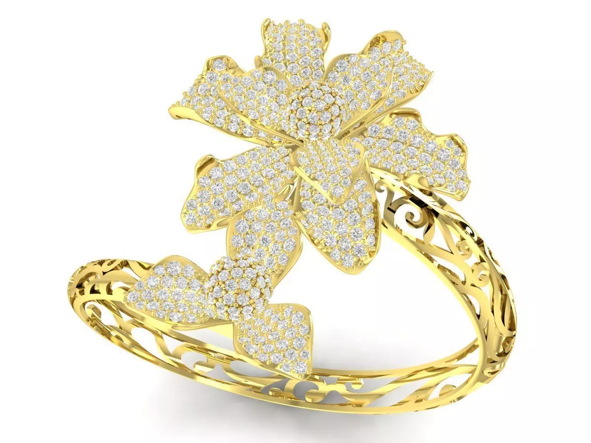 Luxury Floral Diamond Ring Jewelry 3D Model 3492 3D print model