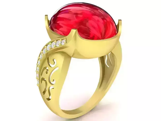 fengshui lucky asian oval diamond women ring 3494