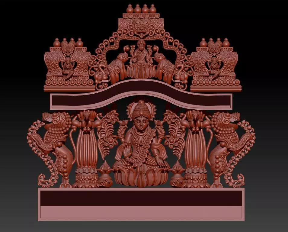 Lakshmi Pendant with Kundan Work 3D print model