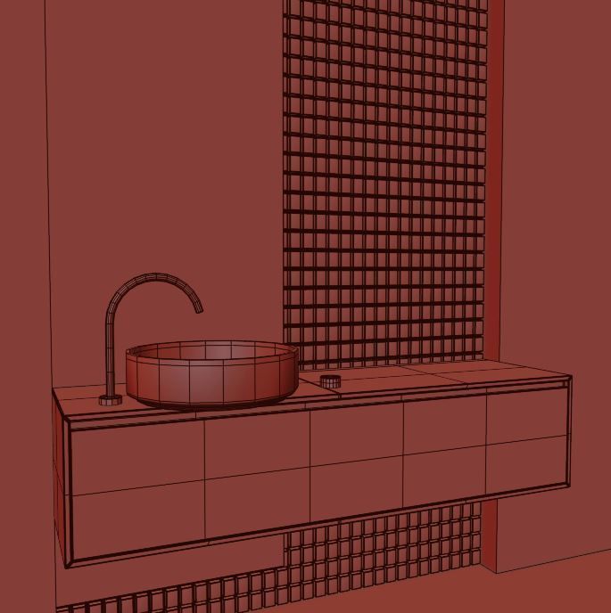 bathroom furniture set 46 3D model_4