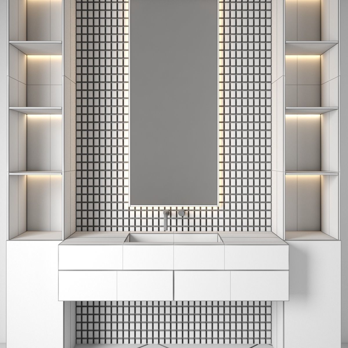 bathroom furniture set 47 3D model_4