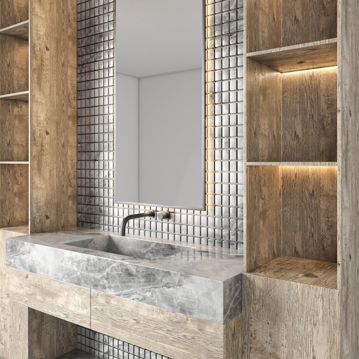 bathroom furniture set 47 3D model_1