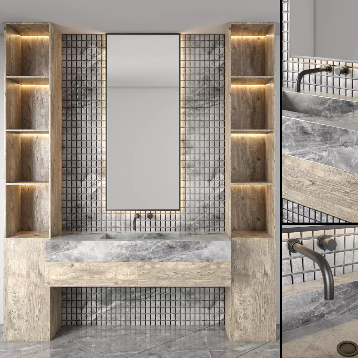 bathroom furniture set 47 3D model_0