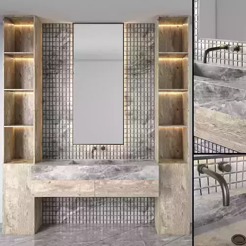 bathroom furniture set 47 3D model