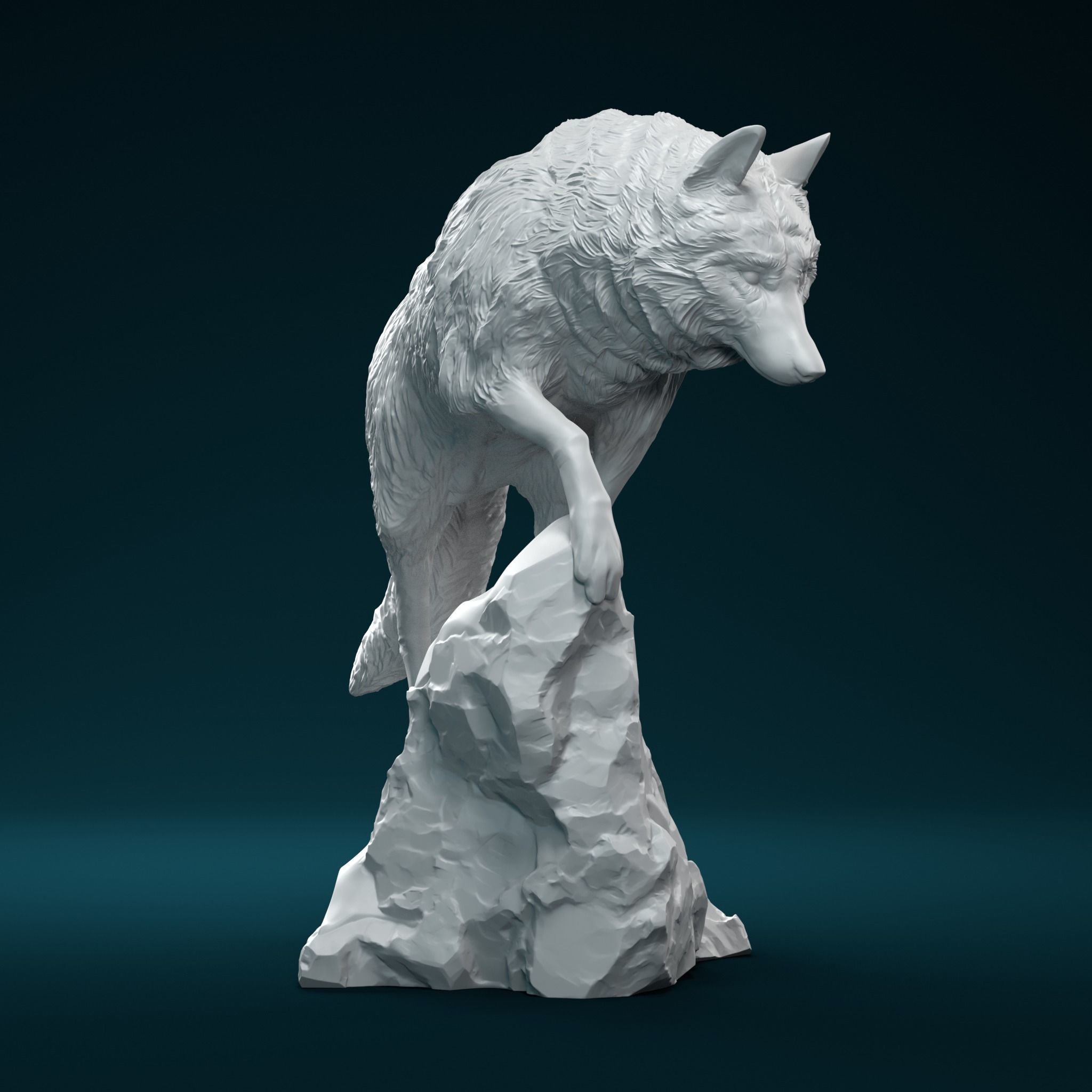 Snow Wolf 3D print model_1