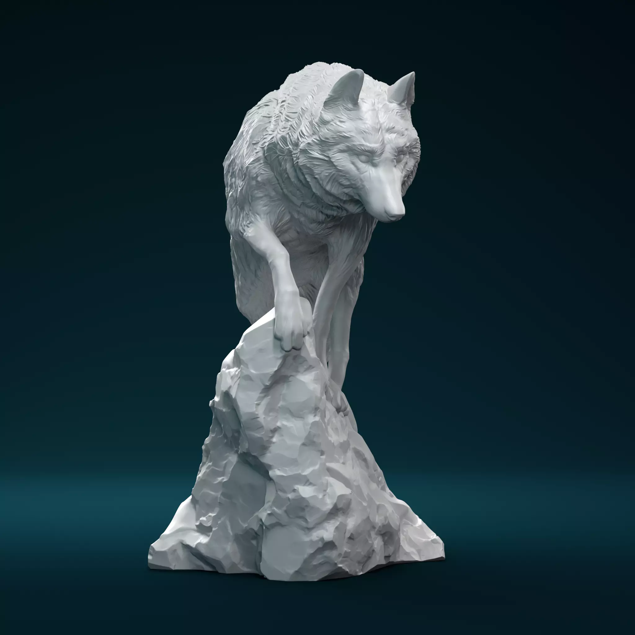 Snow Wolf 3D print model_0