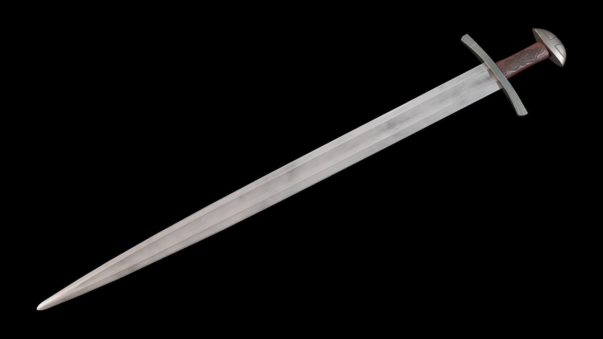 Viking sword game ready model Low-poly 3D model_2