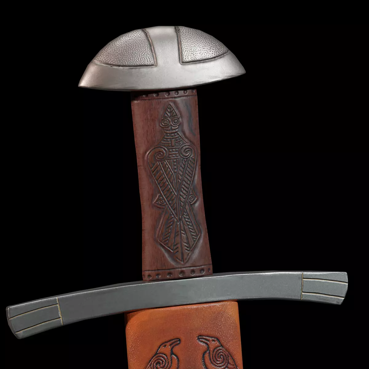 Viking sword game ready model Low-poly 3D model_0