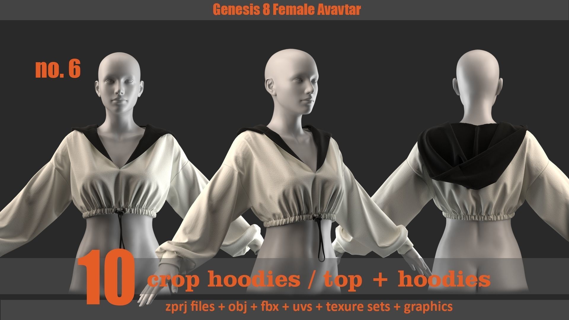 10 crop hoodie and crop hoodie plus top 3D model_6