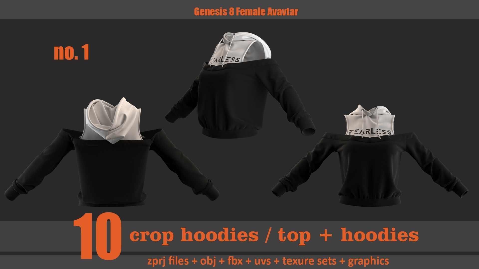 10 crop hoodie and crop hoodie plus top 3D model_1