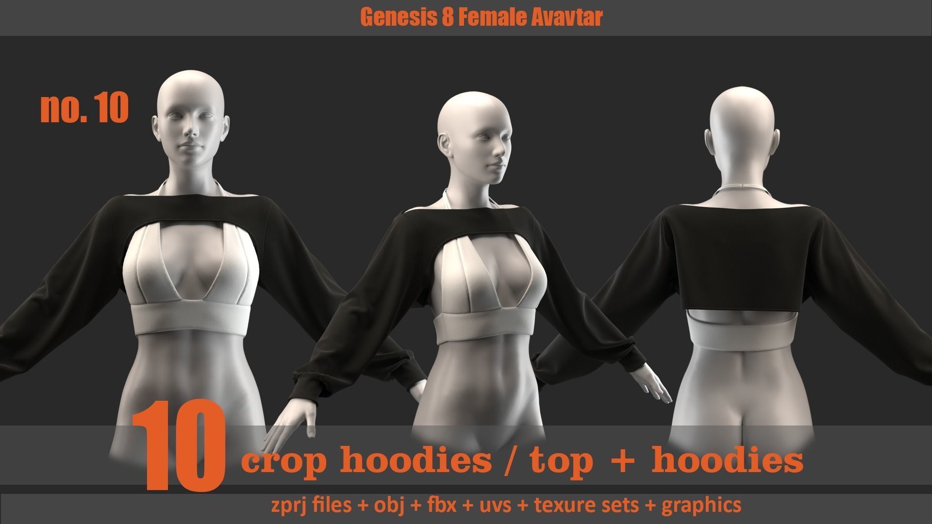 10 crop hoodie and crop hoodie plus top 3D model_10