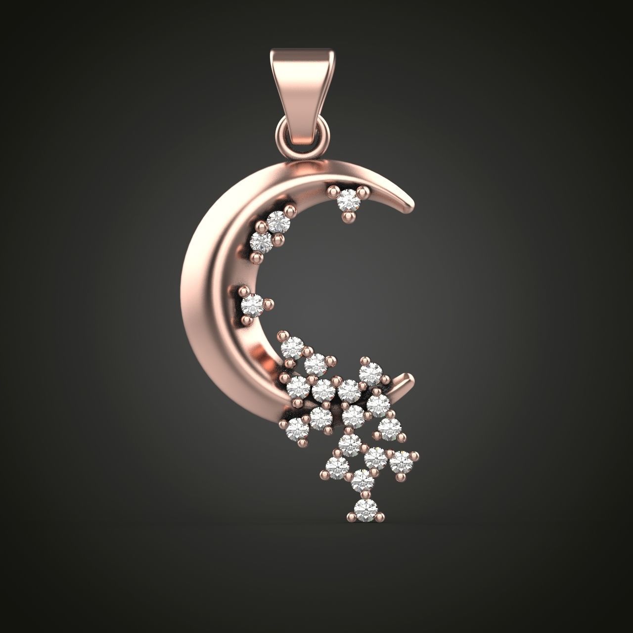 Moon pendant with snowy 3D print model_1