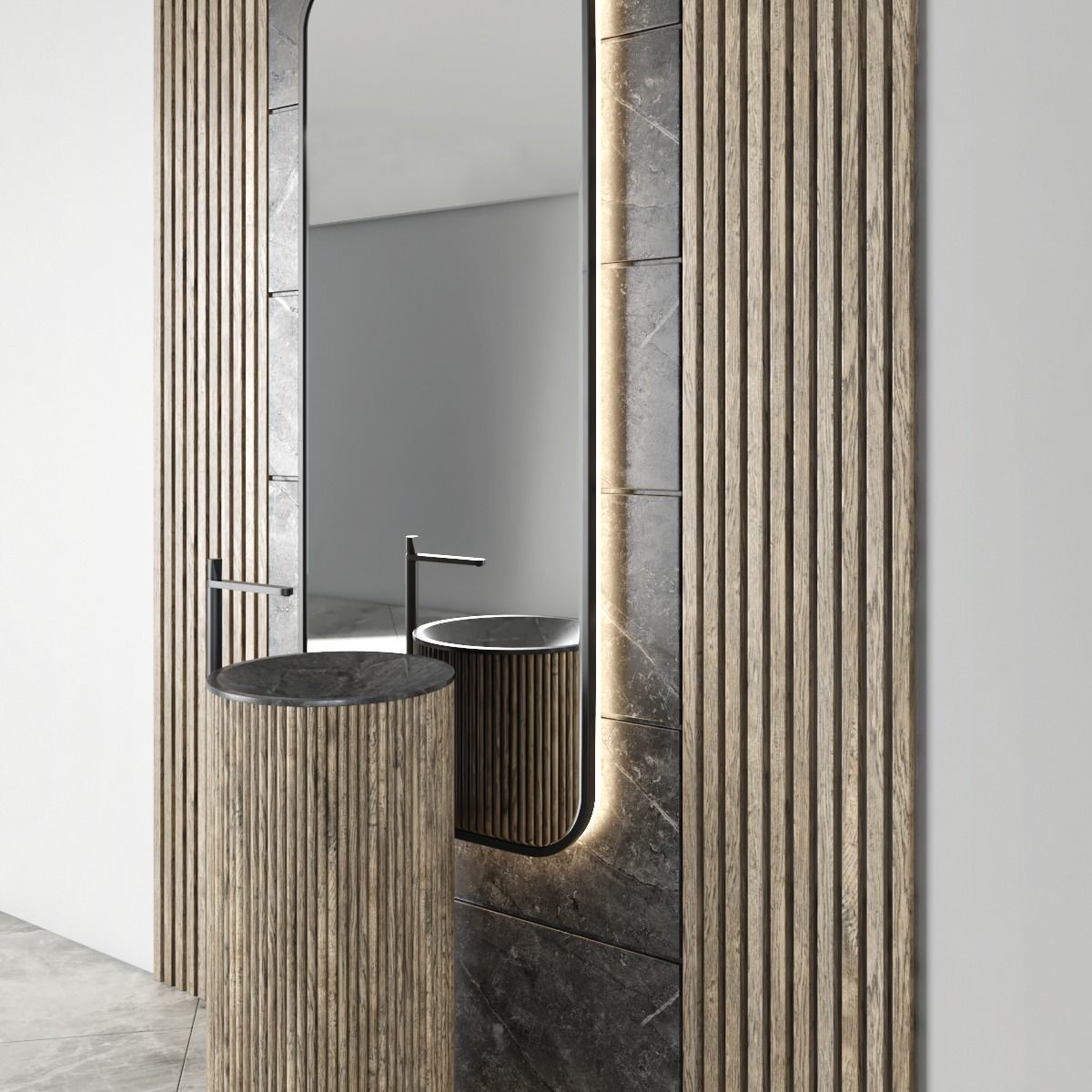 Bathroom furniture set 48 3D model_2