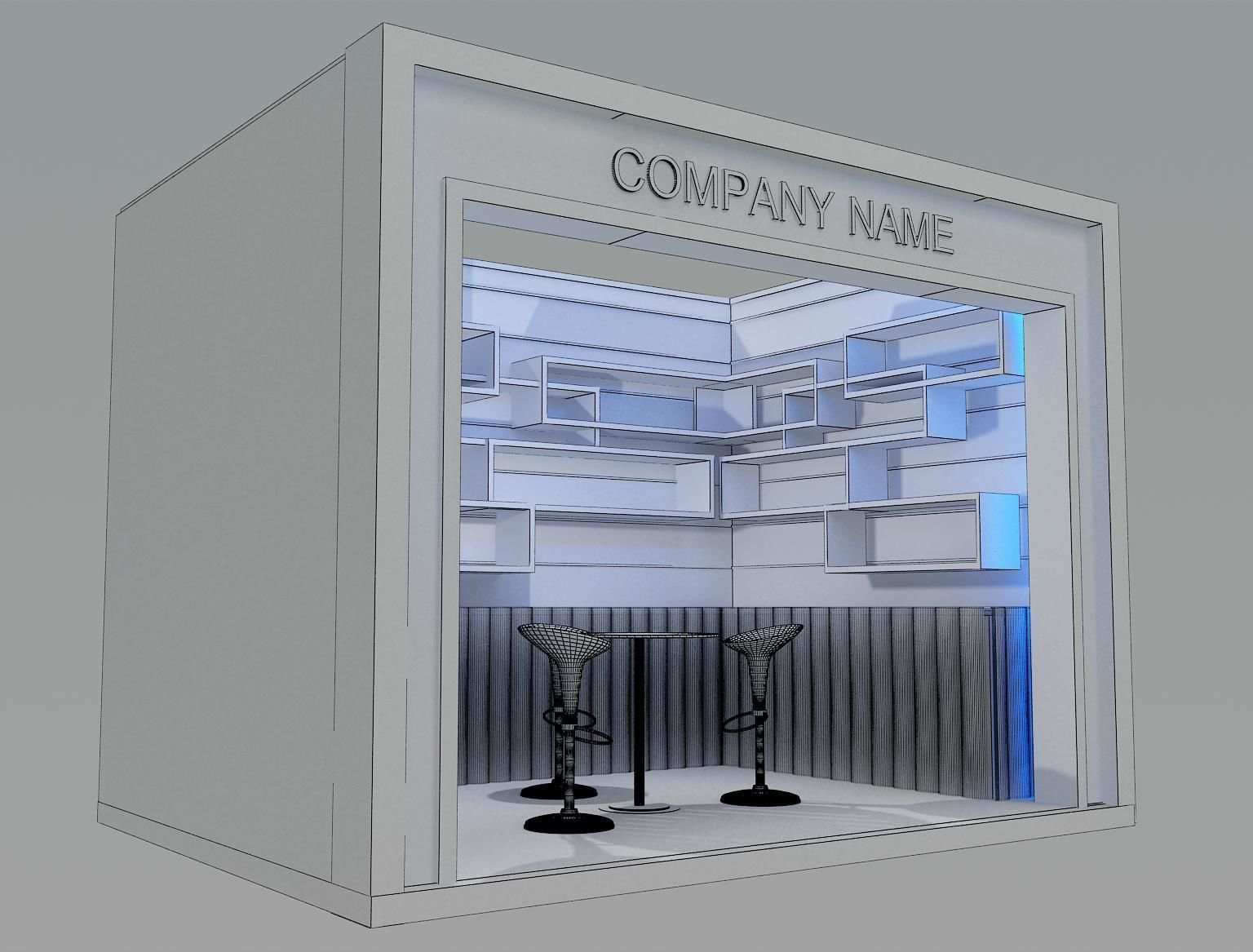 Booth Exhibition Stand a80 3D model_1