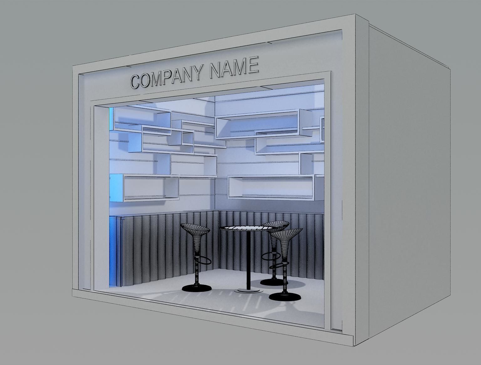 Booth Exhibition Stand a80 3D model_5