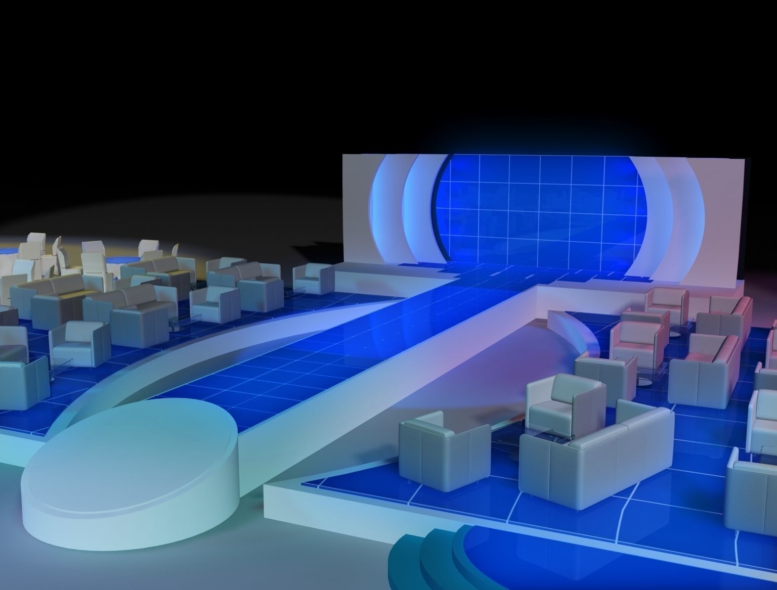 Event Exhibition Setup show presentation display  a81 3D model_8