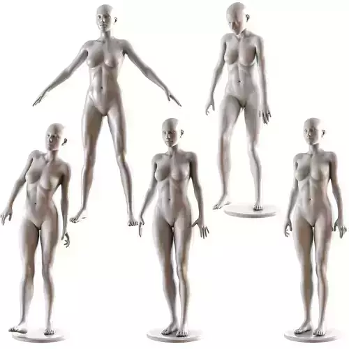Female Mannequin Collection Vol 01 Pbr Low Poly Low-poly 3D model