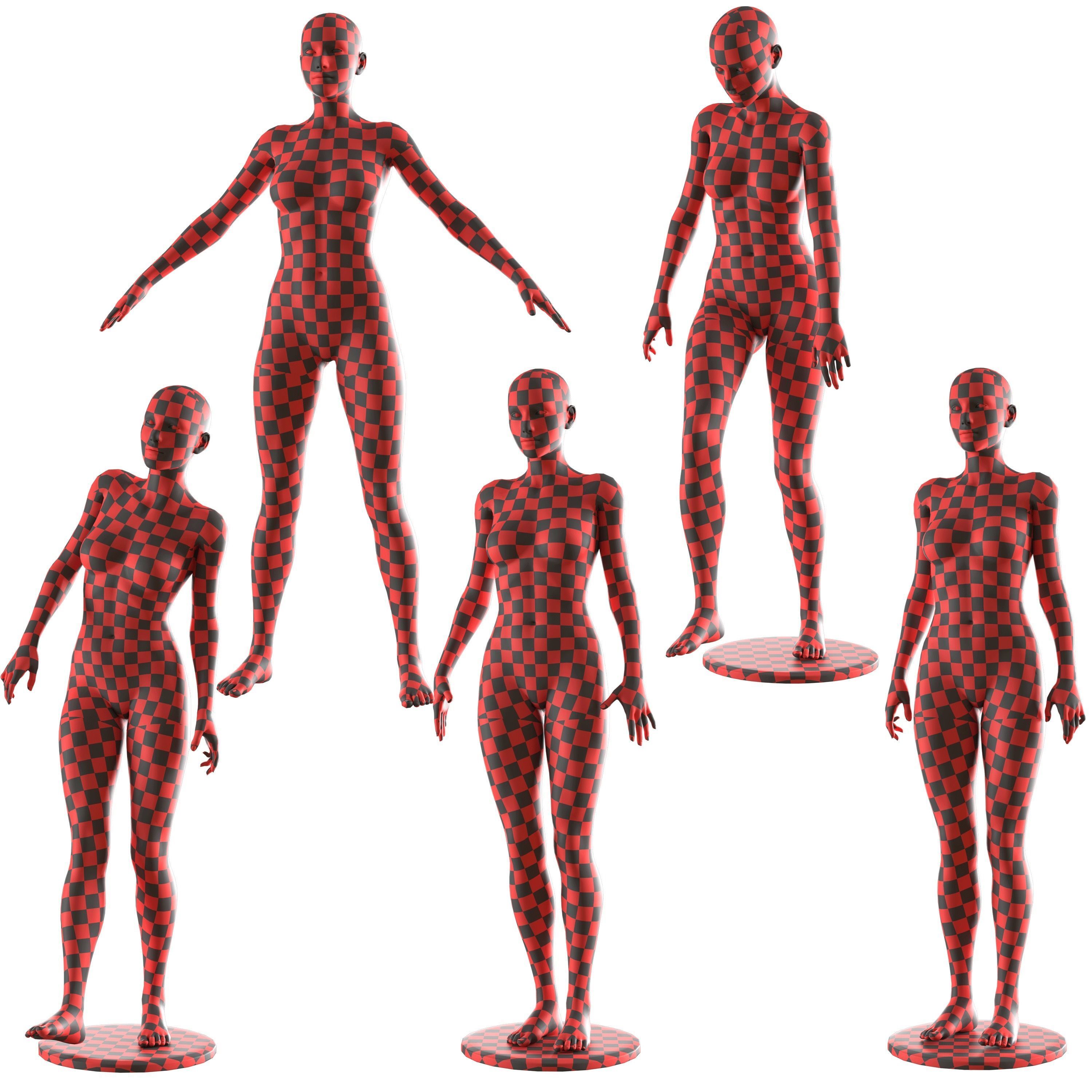 Female Mannequin Collection Vol 01 Pbr Low Poly Low-poly 3D model_3