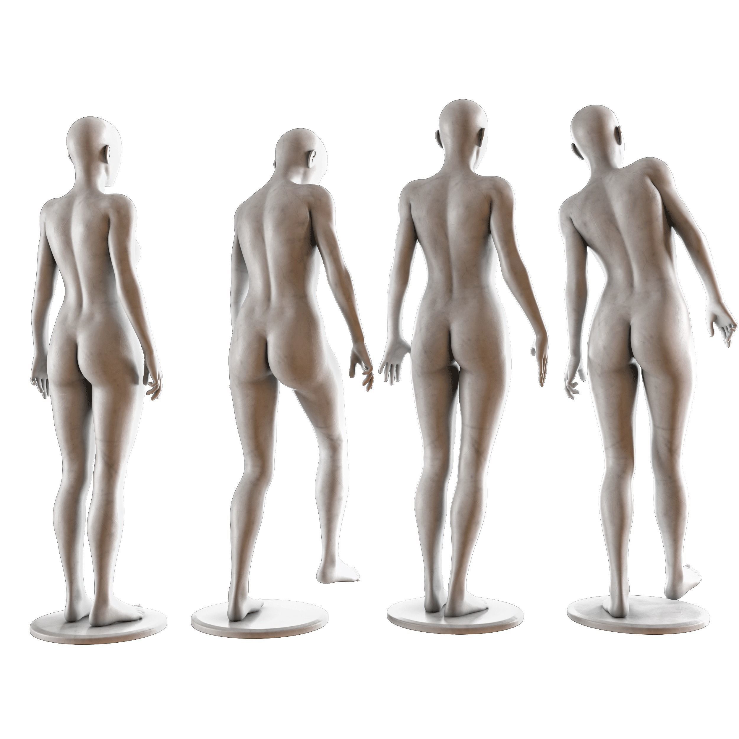 Female Mannequin Collection Vol 01 Pbr Low Poly Low-poly 3D model_1