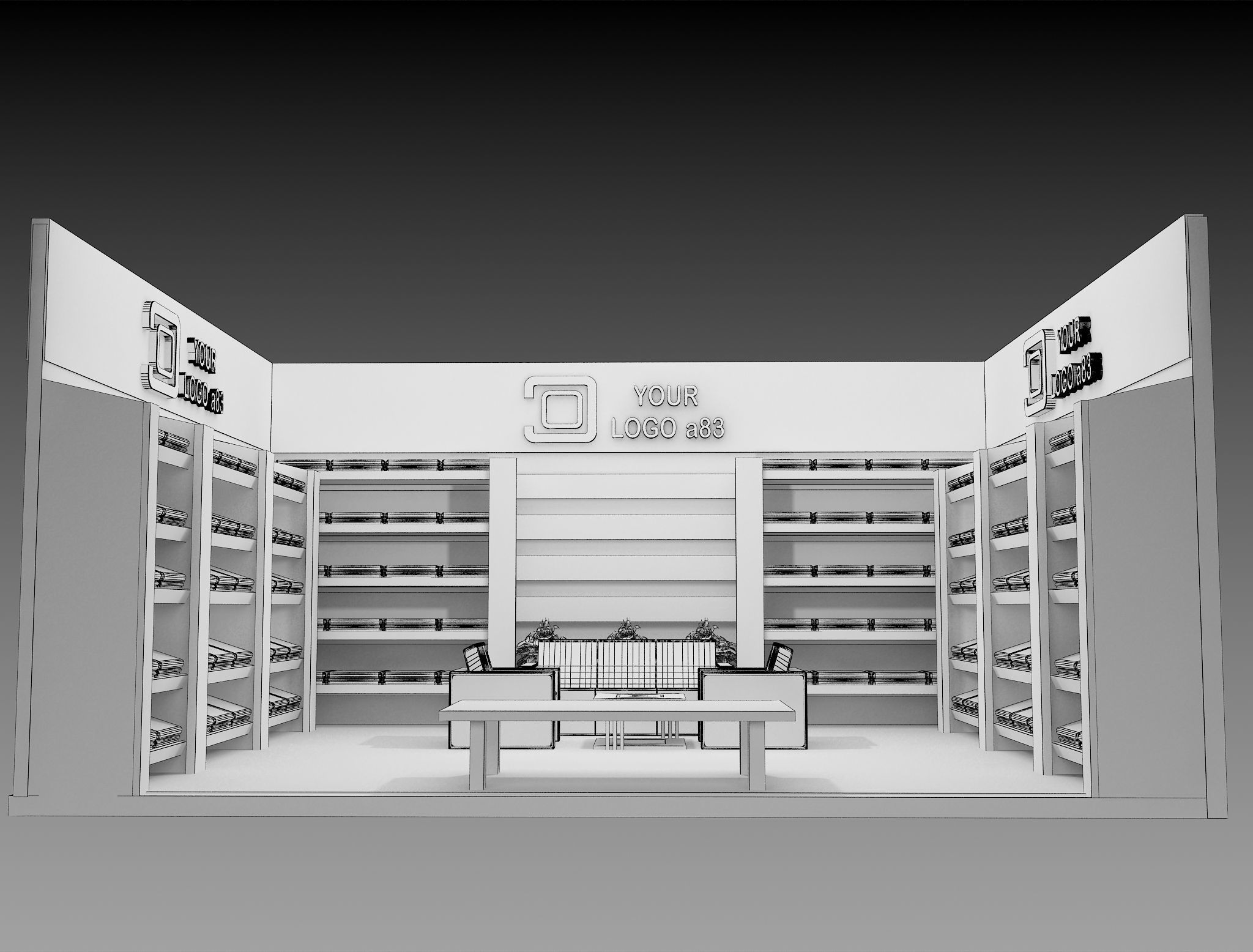  Booth Exhibition Stand a83 3D model_7