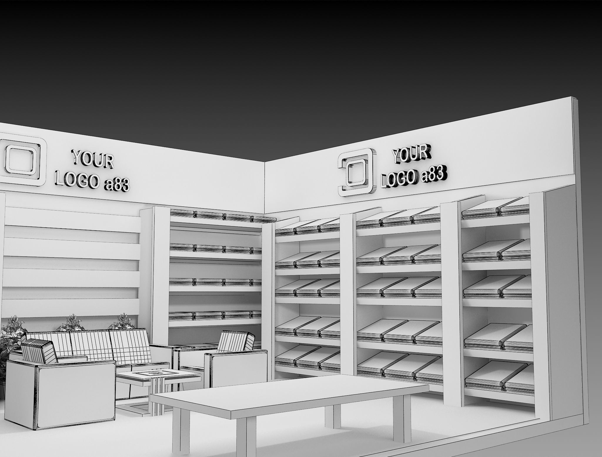  Booth Exhibition Stand a83 3D model_11
