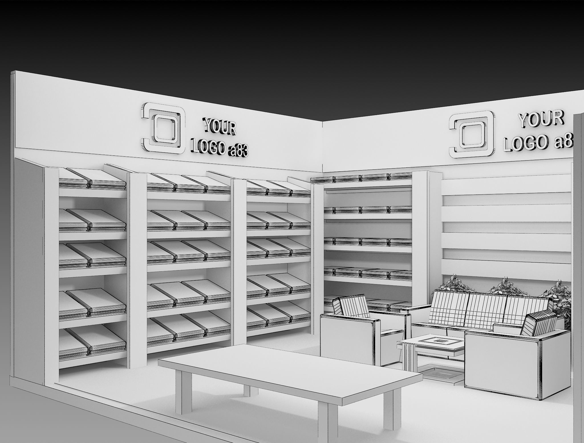  Booth Exhibition Stand a83 3D model_9