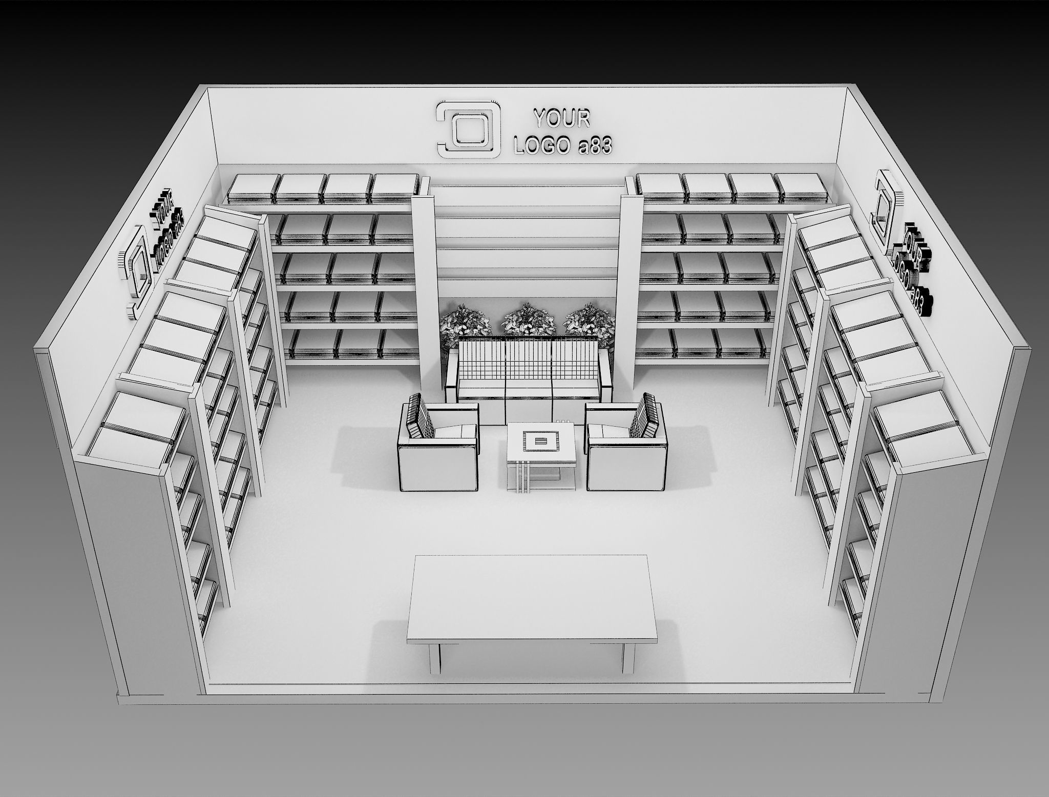  Booth Exhibition Stand a83 3D model_1
